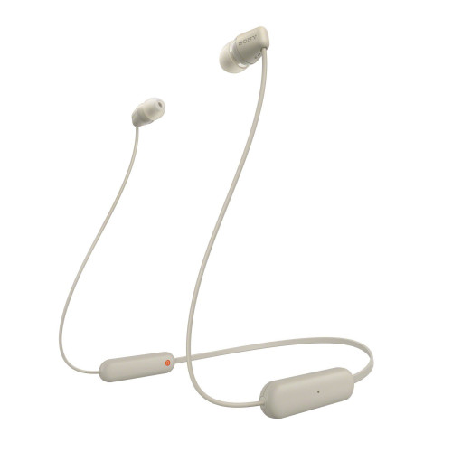 Sony WI-C100 Auscultadores Sem fios Intra-auditivo Chamadas Música Bluetooth Bege