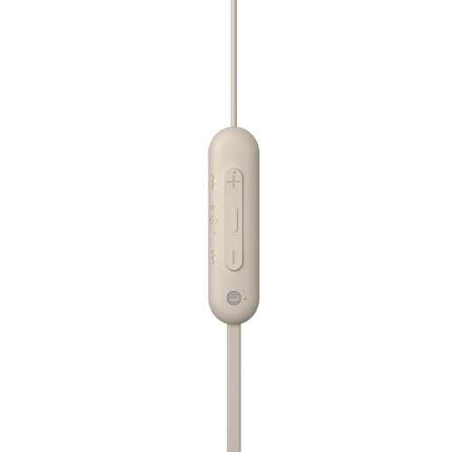 Sony WI-C100 Auscultadores Sem fios Intra-auditivo Chamadas Música Bluetooth Bege